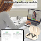 AI Translator Earbuds 144 Languages 3-in-1 Noise Cancelling Bluetooth 5.3