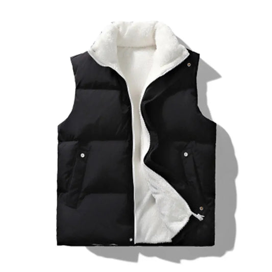 Puffer Vest Thick Fleece Sleeveless Jacket Winter Warm Outwear