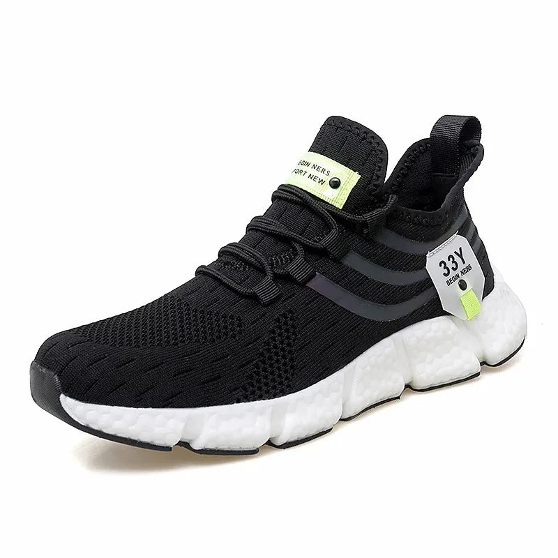Air Mesh Sneakers Elastic Laces Slip On Sport Shoes