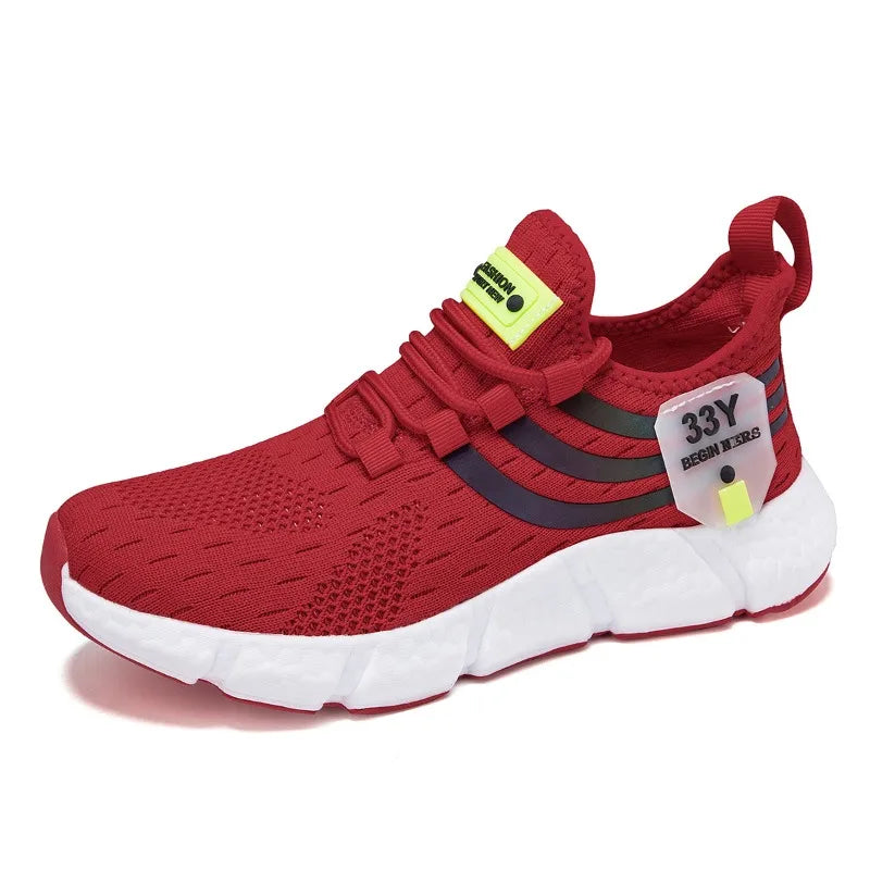 Air Mesh Sneakers Elastic Laces Slip On Sport Shoes