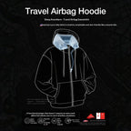 Travel Hoodie With Inbuilt Neck Pillow Inflatable Comfort Invisible Air Cushion
