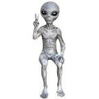 Aliens Statues Figurines Garden Sculpture UFOs Martians Desk Halloween Bookshelf Decor