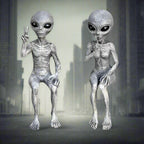 Aliens Statues Figurines Garden Sculpture UFOs Martians Desk Halloween Bookshelf Decor