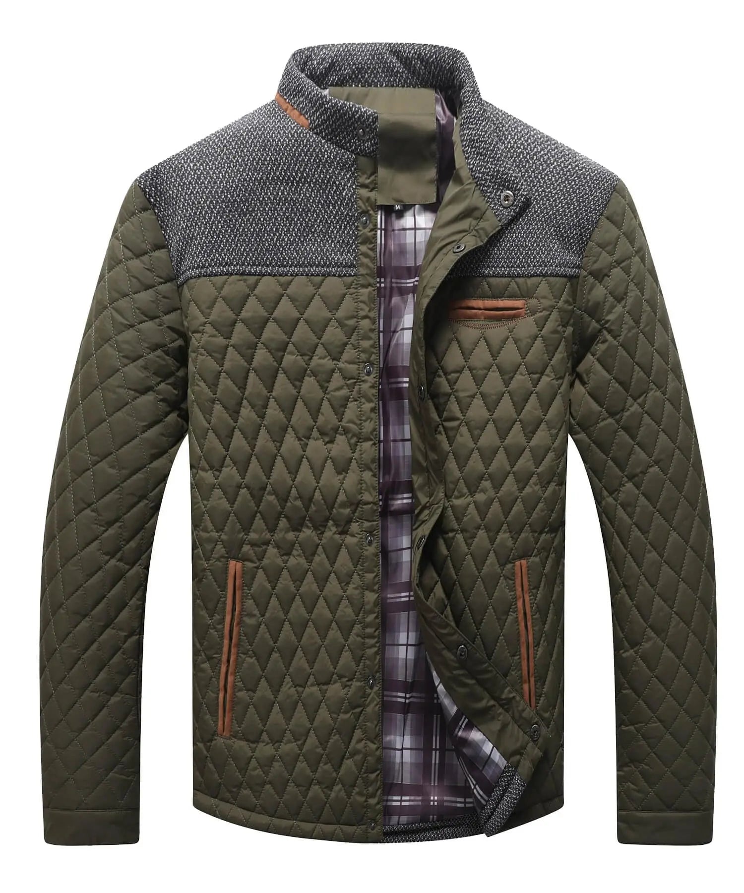 Men's Bomber Puffer Jacket Diamond Quilted