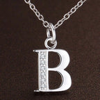 Letters Sterling Silver Necklace Pendant Name Initial