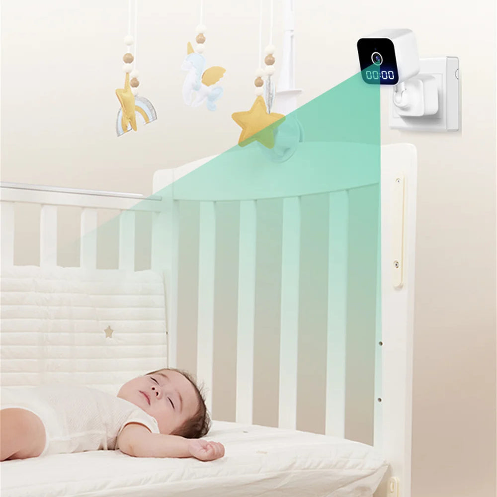 Plug In Home Security Camera Clock Electrical Wall Socket Speaker Two-Way Audio CCTV