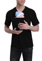 Baby Carrier T-shirt Kangaroo Dad Shirt Pure Cotton Thickened