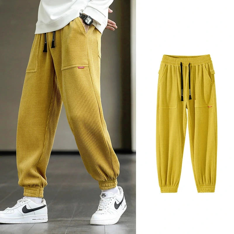 Baggy Corduroy Retro Streetwear Loose Harem Pants Large Big Guy Plus Sizes