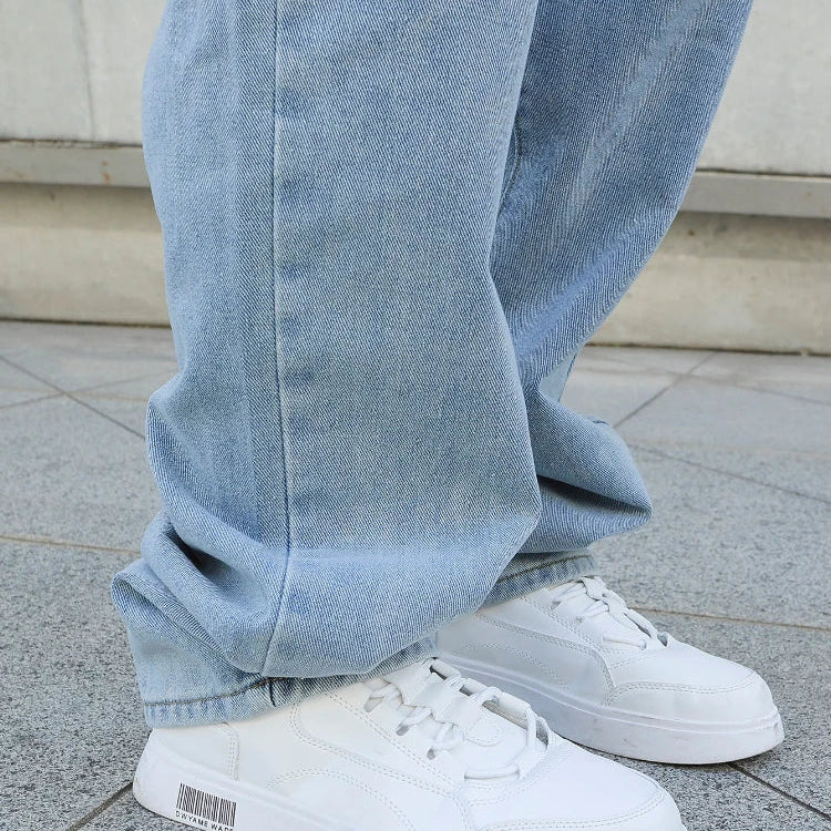 Baggy Washed Denim Rave Jeans Oversize Grunge Streetwear Y2K Loose Fit Pants