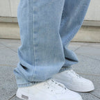 Baggy Washed Denim Rave Jeans Oversize Grunge Streetwear Y2K Loose Fit Pants