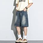Baggy Denim Shorts Loose Wide Leg Jorts Vintage Wash Streetwear