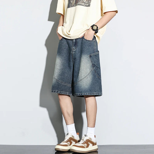 Baggy Denim Shorts Loose Wide Leg Jorts Vintage Wash Streetwear