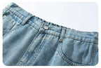 Baggy Denim Shorts Loose Wide Leg Jorts Vintage Wash Streetwear