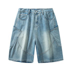 Baggy Denim Shorts Loose Wide Leg Jorts Vintage Wash Streetwear