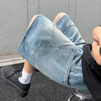 Baggy Denim Shorts Loose Wide Leg Jorts Vintage Wash Streetwear