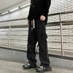 Baggy Oversized Cargo Loose Jeans Strappy American Streetwear Wide-Leg Style