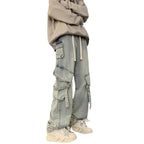 Baggy Oversized Cargo Loose Jeans Strappy American Streetwear Wide-Leg Style
