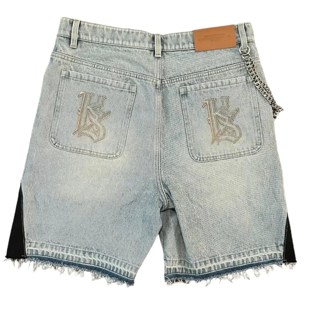 Baggy Streetwear Patchwork Denim Shorts Cartoon Graphics Jorts