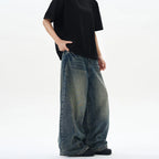 Baggy Wide-Leg Phat Jeans Vintage Denim Knife Pants
