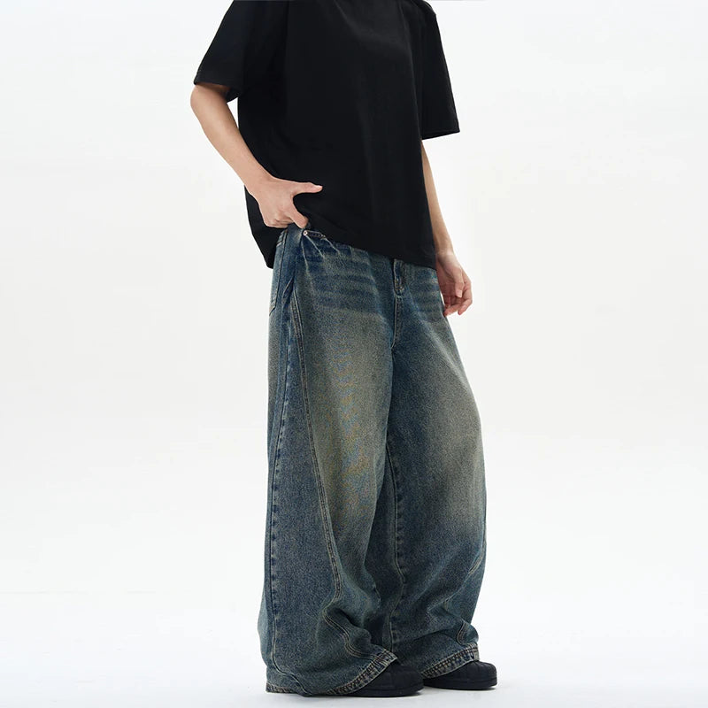 Baggy Wide-Leg Phat Jeans Vintage Denim Knife Pants