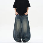 Baggy Wide-Leg Phat Jeans Vintage Denim Knife Pants