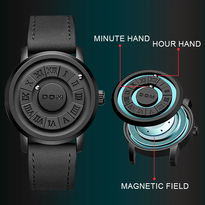 Ball Bearing Watch | Rotating Wristwatch Spinning Magnetic Hands Fidget Spinner