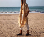 Men's Hooded Cape Mid-Length Cloak Loose Robe
