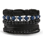 Stacked Bracelet Bangle Chunky Leather