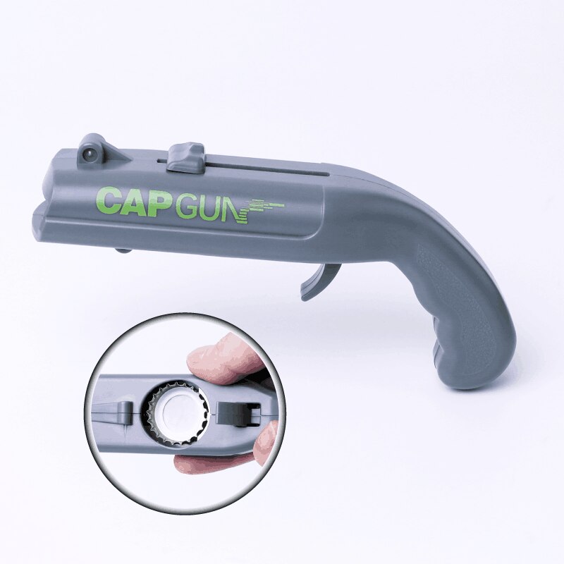 Cap Gun Beer Cap Launcher Bottle Opener Shooter Novelty Bar Utensil
