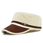 Embroidered Flat Cap Vintage Military Cadet Design – Unisex Adjustable