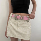 Belt Vintage Cross Carved Needle Buckle Punk Rock Style