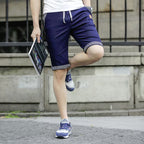 Bermuda Cargo Shorts Casual Summer Elastic Waist Knee-Length Pants