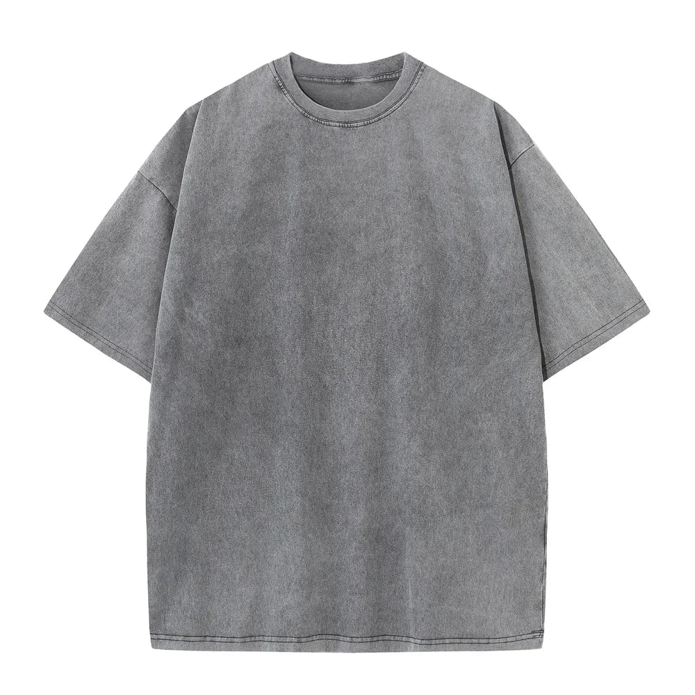 Vintage Acid Washed Heavyweight 230g Cotton Large Size T-shirt