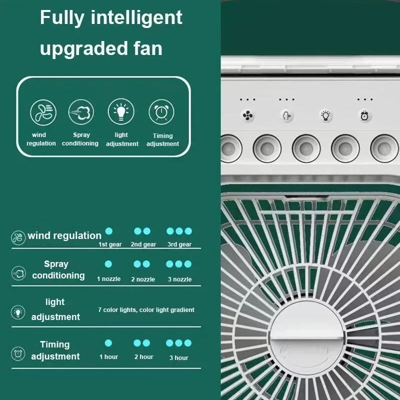 Cooling Fan 3-in-1 Air Conditioner Desktop Mist USB Water Summer HydroCooler