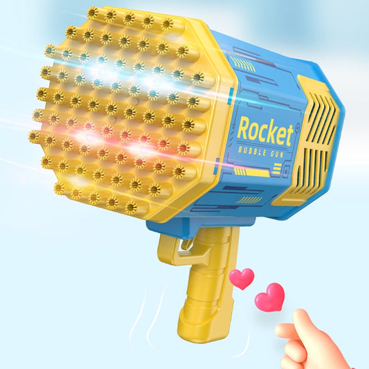 Bubbles Sprayer Blowing Machine Kids 69-Holes Rocket Gun Kids Bubble Maker