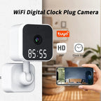 Plug In Home Security Camera Clock Electrical Wall Socket Speaker Two-Way Audio CCTV