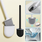 Flexible Silicone Toilet Brush - Floor or Wall Mounted