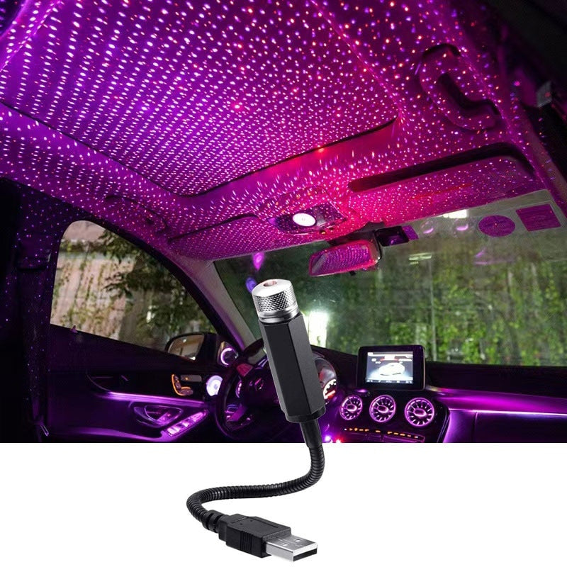 Car Ceiling Lights Projector Galaxy Starry Night LED USB Lighting