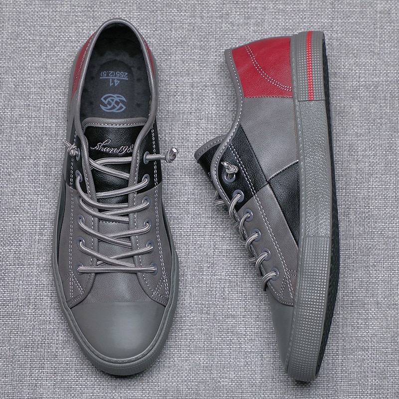 Soft Sneakers with Elastic No-Tie Laces Funky Patchwork Design