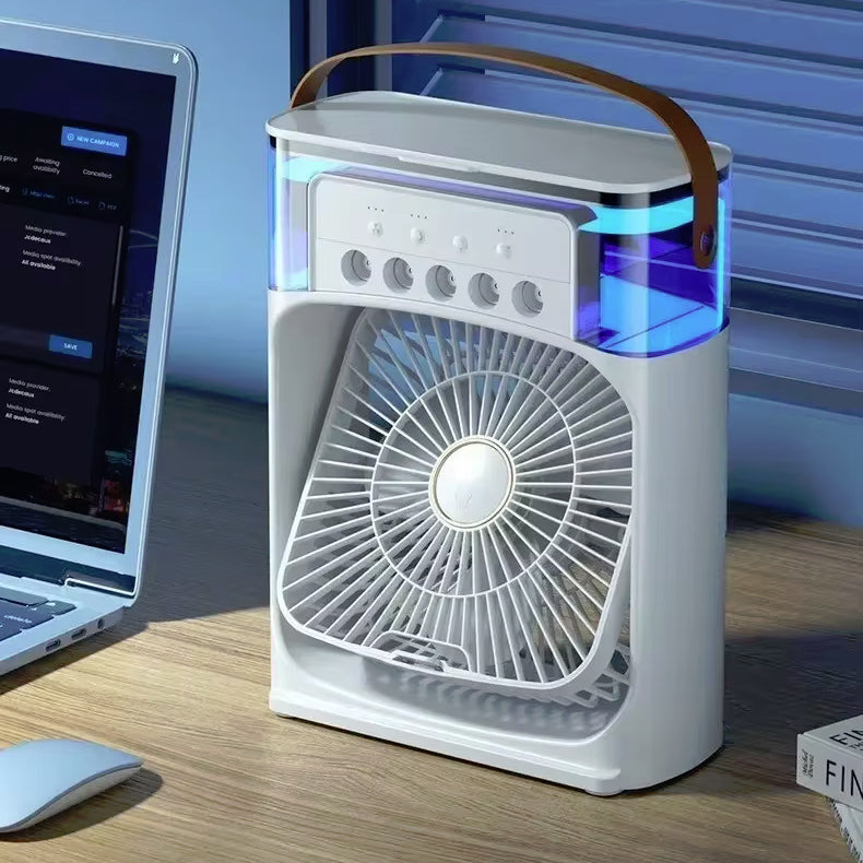 Cooling Fan 3-in-1 Air Conditioner Desktop Mist USB Water Summer HydroCooler