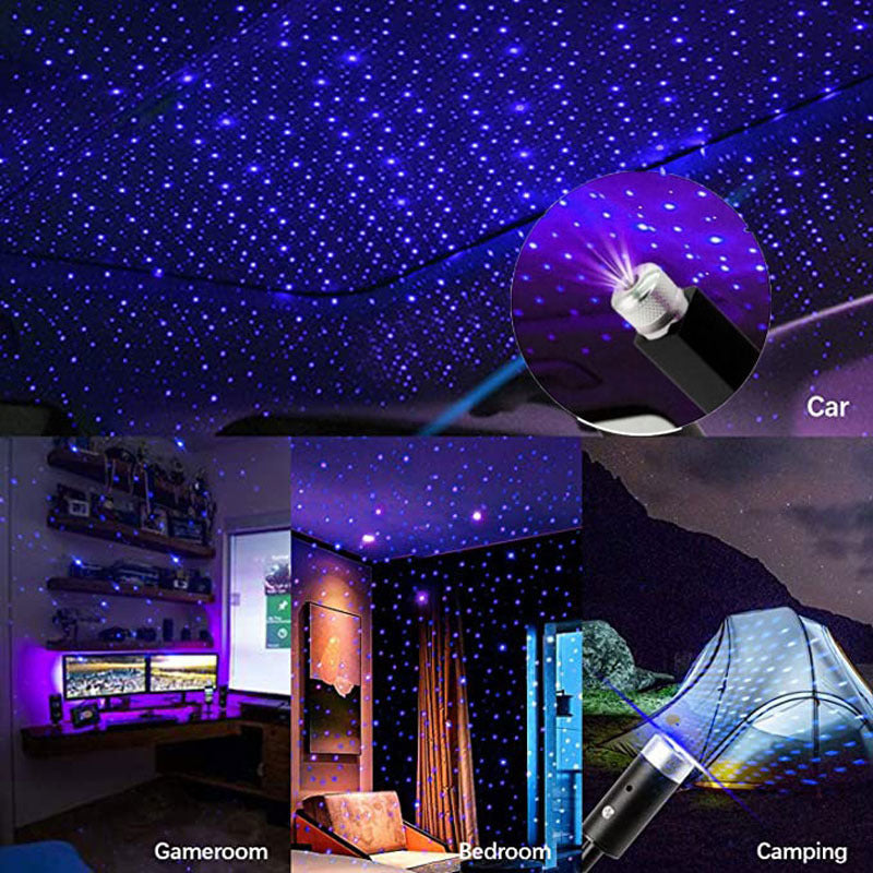 Car Ceiling Lights Projector Galaxy Starry Night LED USB Lighting
