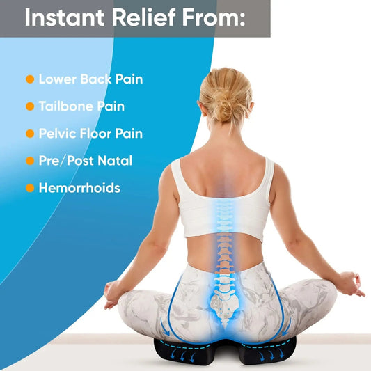 Seat Cushion Back Support Cool Gel Memory Foam Chair Lumbar Back Pain Relief-Keep Melbourne Marvellous Official Store