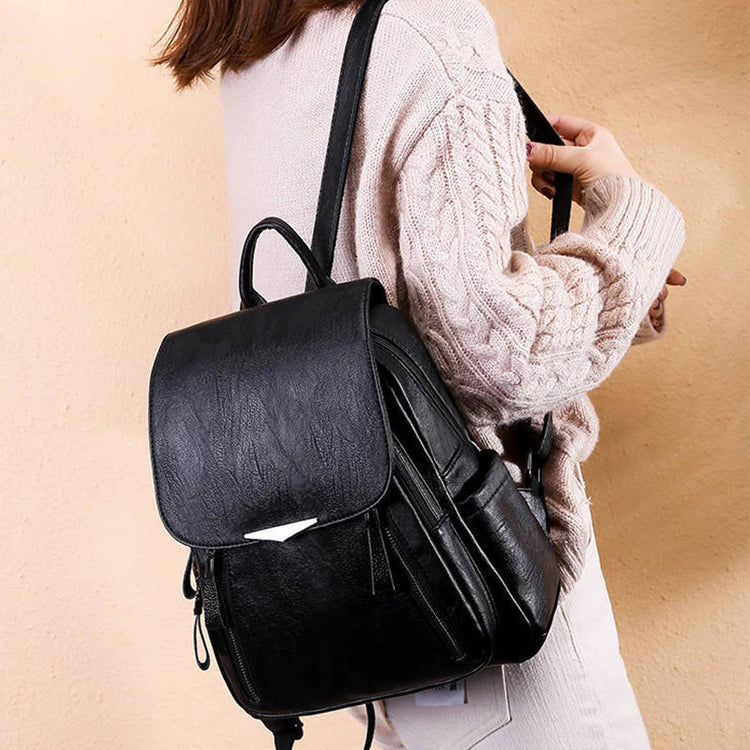 Day Backpack Travel Soft Leather School Uni Bag Women's