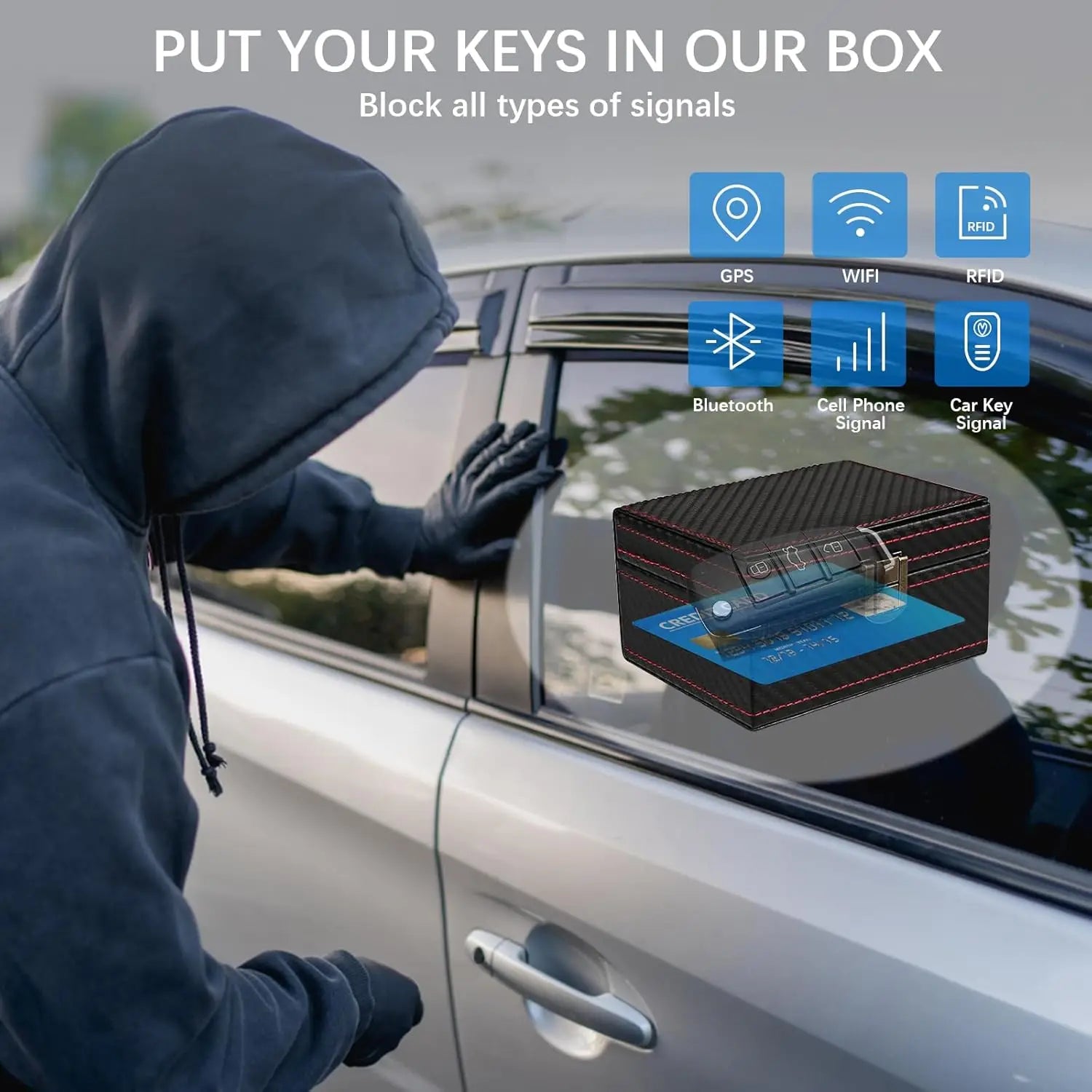 Faraday Car Keys Box | Stop Keyless Car Theft Relay Attack Signal Blocker