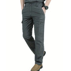 Cargo Pants With Large Zip And Flap Pockets Part Elastic Waist