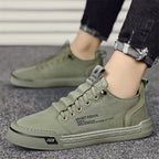 Comfort Slip On Ice Silk Canvas Sneakers With Elastic Laces