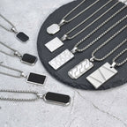 Dog Tag Pendant Necklaces Stainless Steel Military Style