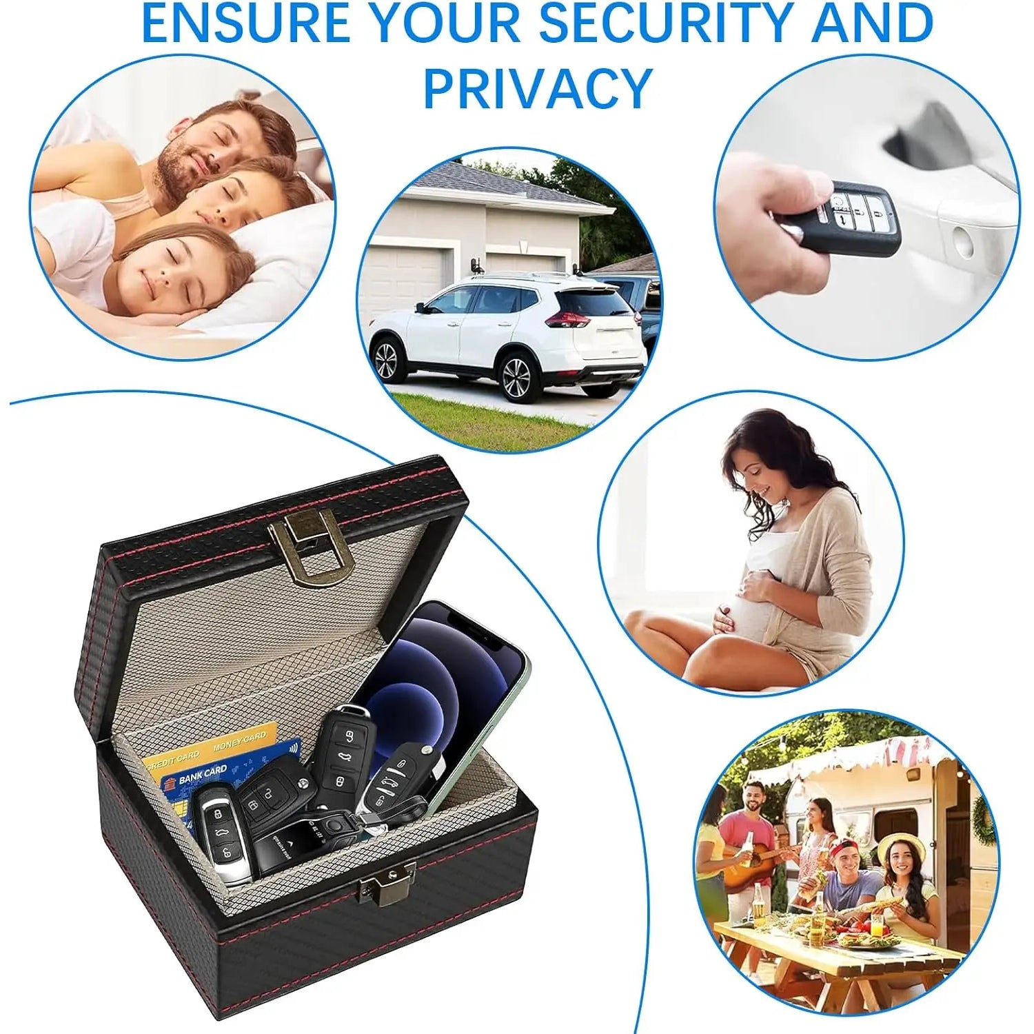 Faraday Car Keys Box | Stop Keyless Car Theft Relay Attack Signal Blocker
