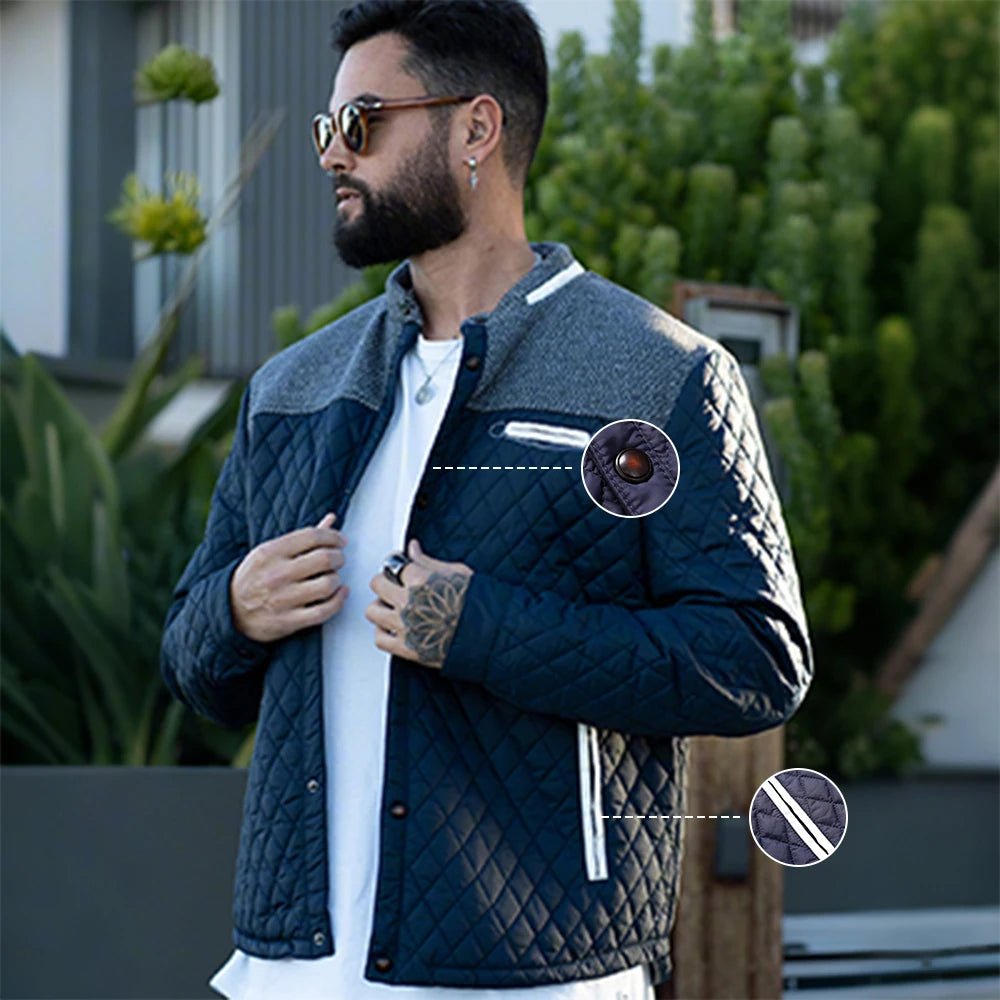Men's Bomber Puffer Jacket Diamond Quilted