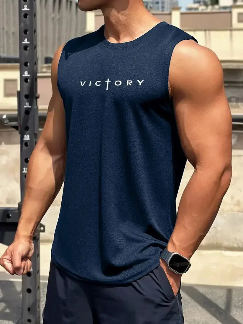 Men's Victory Tank Top Gym Sports Singlet
